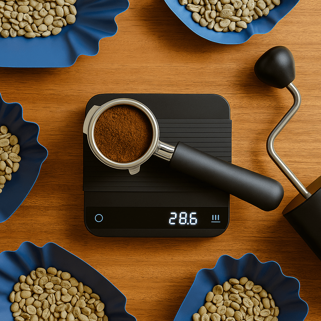 Set de café portátil para camping y viaje con cafetera de vidrio