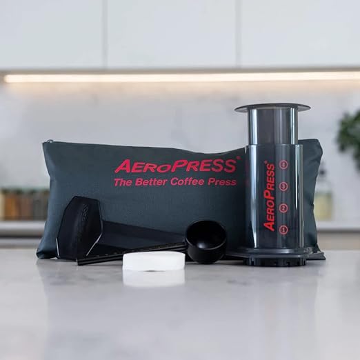 Set de café portátil para camping y viaje con cafetera de vidrio
