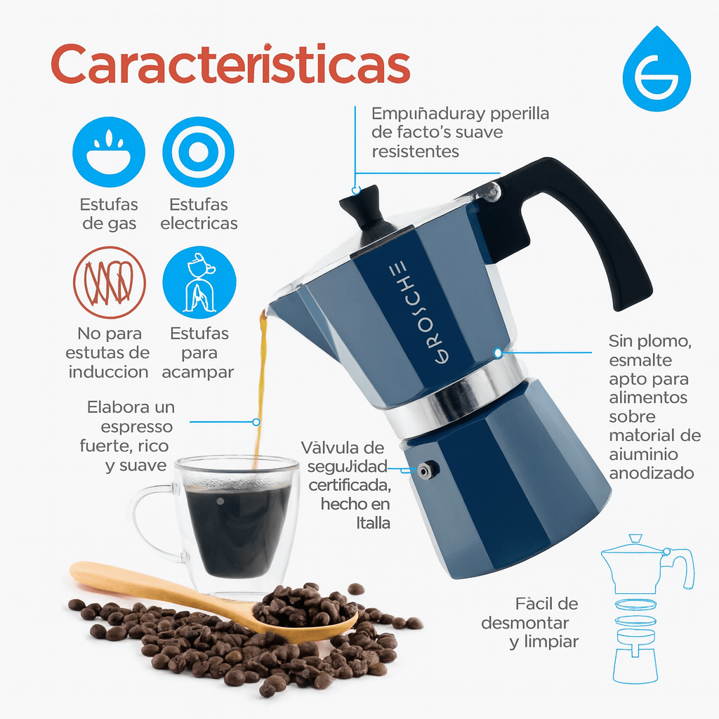 Set de café portátil para camping y viaje con cafetera de vidrio