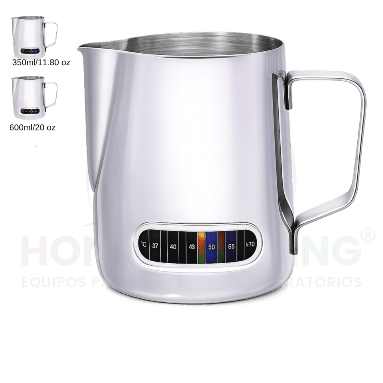 Jarras de Espumar Leche Profesional con Termómetro Integrado 600ml y 350ml..