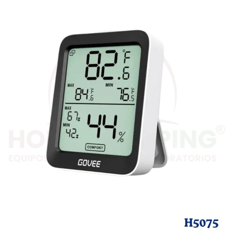 Higrómetro Digital Govee H5075 para Medición de Temperatura y Humedad en Secadoras Solares.